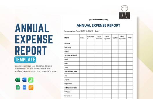 Annual Expense Report Template Annual Expense Report Template