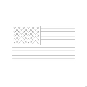 American Flag Outline Vector