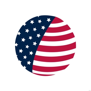 Round American Flag Vector