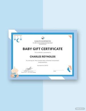 Baby Gift Certificate Template