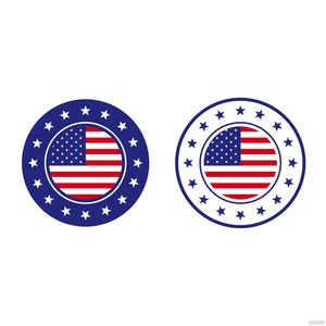 American Flag Badge Vector