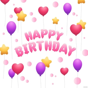 Pink Happy Birthday Balloons Vector