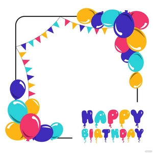 Happy Birthday Balloons Border Vector