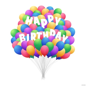 Colorful Happy Birthday Balloons Vector