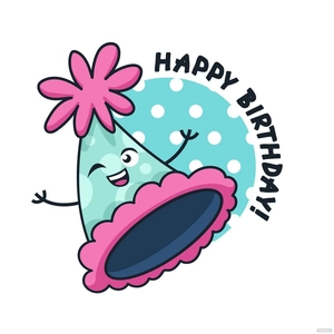 Cartoon Happy Birthday Hat Vector