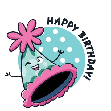 Free Cartoon Happy Birthday Hat Clipart Template to Edit Online