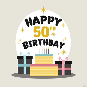 Happy 50th Birthday Celebration Vector