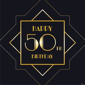 Gold Happy 50th Birthday Vector