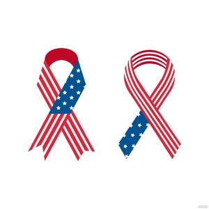 American Flag Ribbon Vector