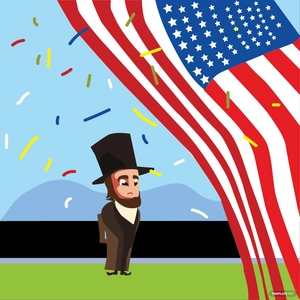 Cartoon American Flag Vector