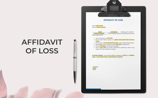 Affidavit of Loss Template