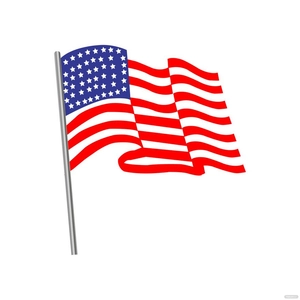 Waving American Flag Vector