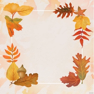 Watercolor Autumn Leaves Frame Vector