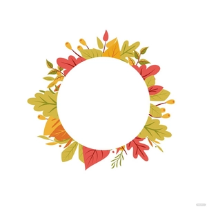 Autumn Leaves Circle Border Vector