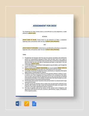 Assignment for Deed Template