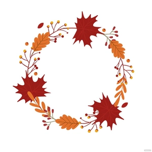 Autumn Leaves Circle Frame Vector