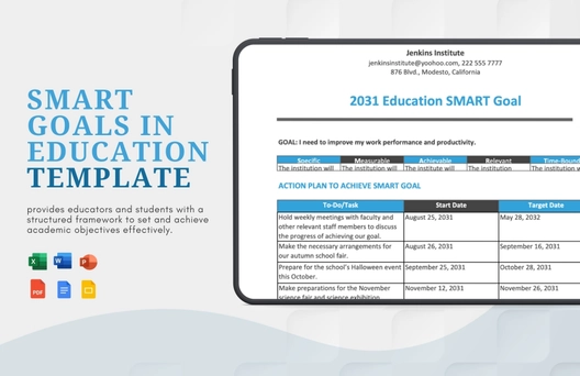 Smart Goals in Education Template