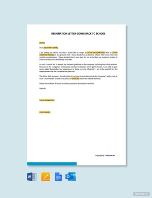 Going Back to School Resignation Letter