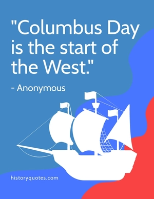 Columbus Day Quote Flyer Template