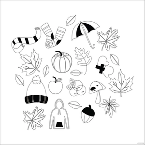 Autumn Vector Black And White
