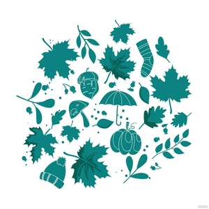 Teal Fall Vector
