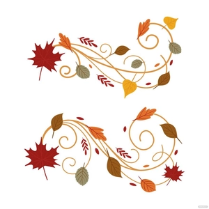 Autumn Leaves Ornament Vector