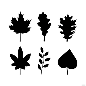 Black Autumn Leaf Vector