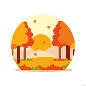 Sunset Autumn Vector