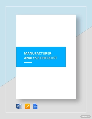 Checklist Manufacturer Analysis Template