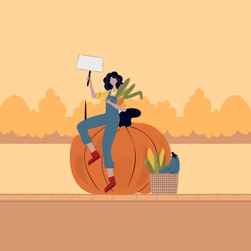 Free Autumn Character Clipart Template to Edit Online