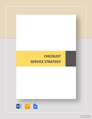 Checklist Service Strategy Template