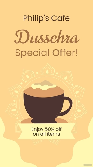 Free Dussehra Offer Whatsapp Post Template to Edit Online