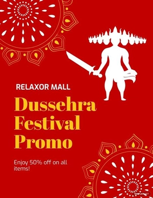 Dussehra Sale Flyer Template