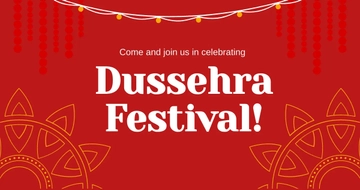 Free Dussehra Celebration Facebook Post Template to Edit Online