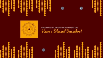 Free Dussehra Greeting Youtube Banner Template to Edit Online