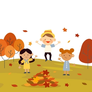 Kids Fall Vector