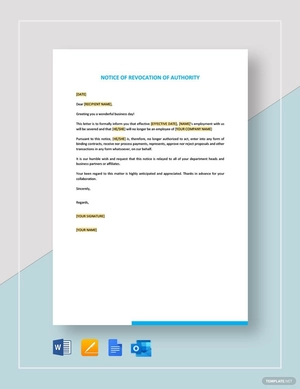 Notice of Revocation of Authority Template