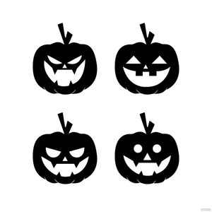 Halloween Pumpkin Vector Black And White