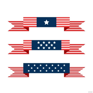 American Flag Banner Vector