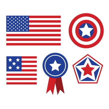 Free American Flag Set Clipart Template to Edit Online