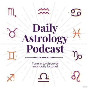 Free Astrology Podcast Cover Template to Edit Online