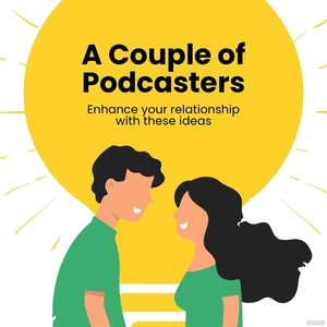 Free Couple Lifestyle Podcast Cover Template to Edit Online