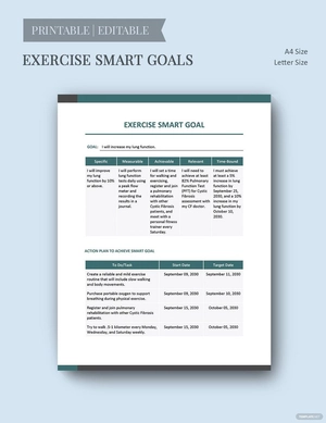 Exercise Smart Goals Template