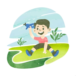 Watercolor Boy Illustration