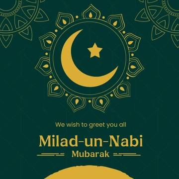 Free Milad-un-nabi Mubarak Linkedin Post Template to Edit Online