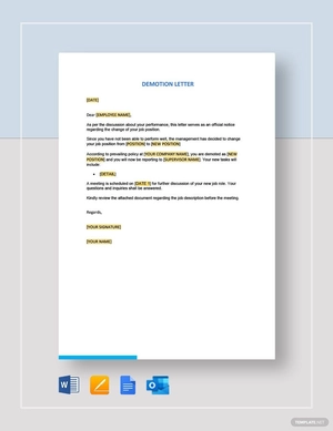 Demotion Letter