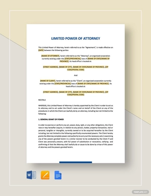 Limited Power of Attorney Template