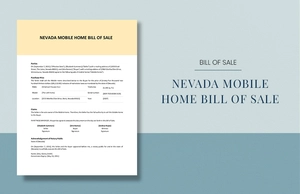 Nevada Mobile Home Bill Of Sale Template