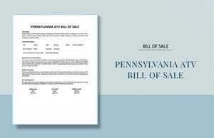 Pennsylvania ATV Bill Of Sale Template