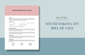 South Dakota ATV Bill Of Sale Template